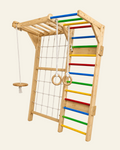 Swedish Ladder - XL with gymnastic rings, disc swing, ladder, monkey bars and mesh