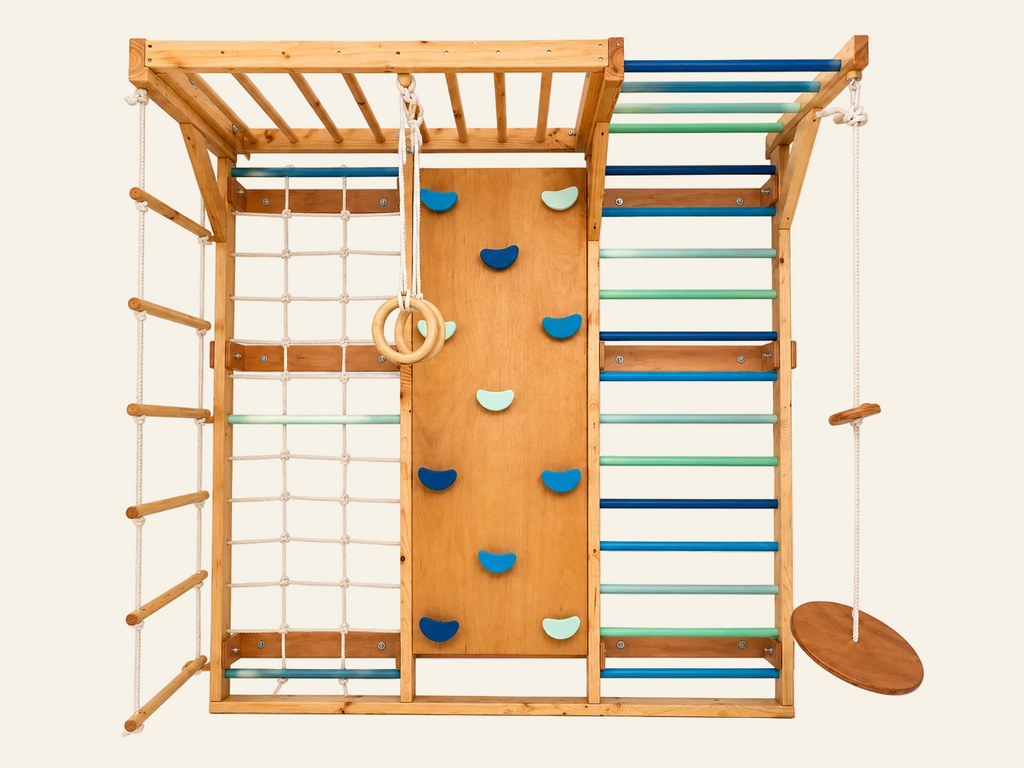 Swedish Ladder - XXL with mesh, disc swing, rock climbing wall, ladder, rope ladder and gymnastic swing