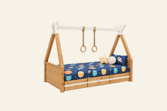 Canopy Bed with 3 Drawers