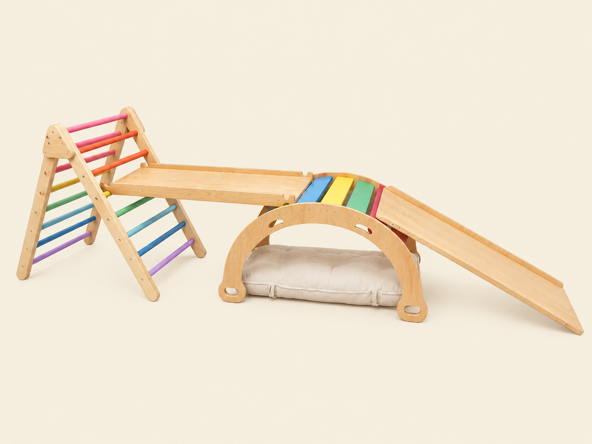 4 in 1 set- pikler rocker ramp cushion