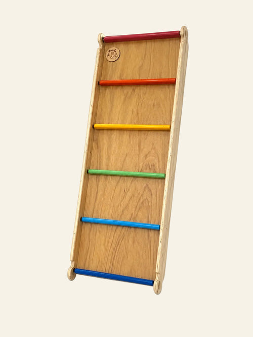 2 in 1 Climbing Ramp N Slide - Long Bars in rainbow theme